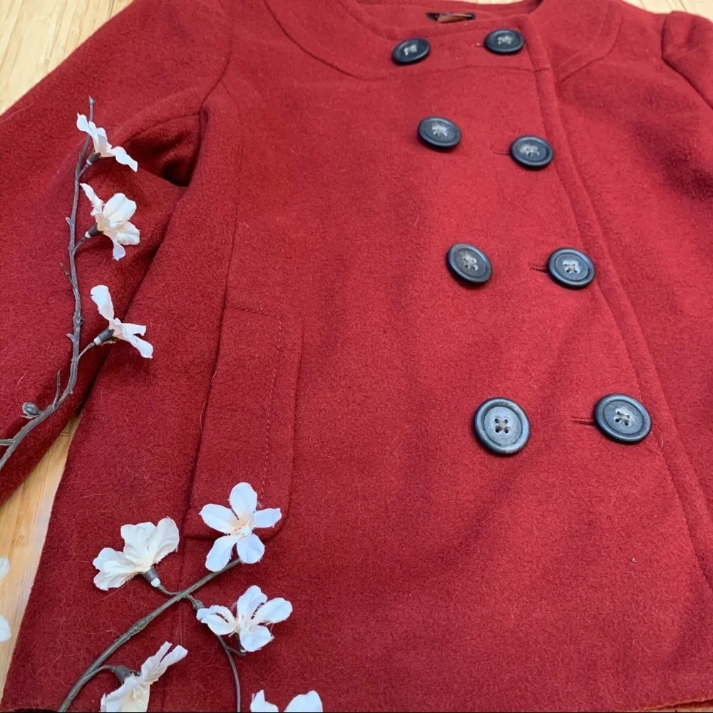 J. Crew Orange/Red Buttons Jacket, S. - Picture 2 of 7